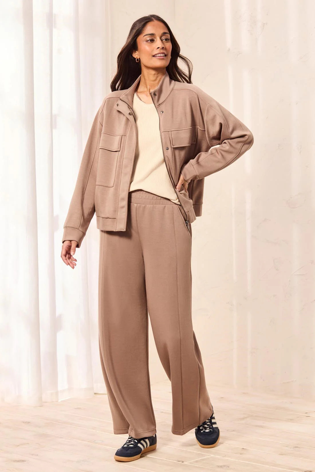 Tribal Techno Lux Wide Leg Pant - Fossil