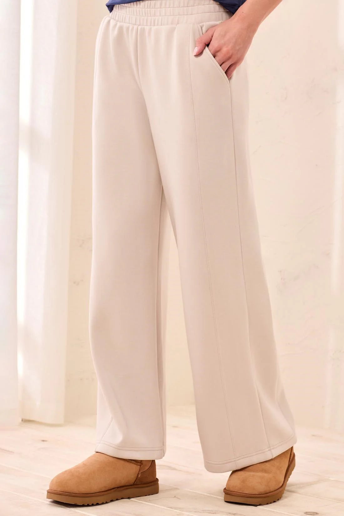 Tribal Techno Lux Wide Leg Pant - Sand Dune