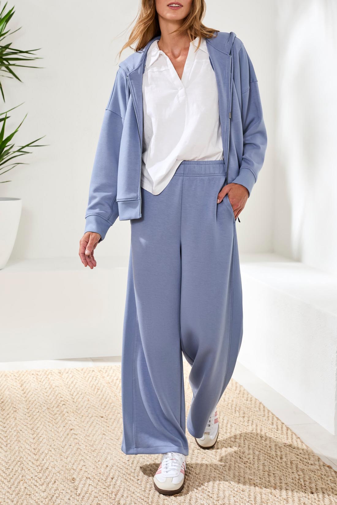 Tribal Technolux Pull On Pant - Dust Blue