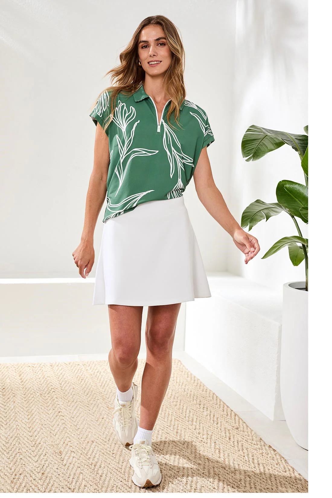 Tribal Technolux Pull On Skort - White