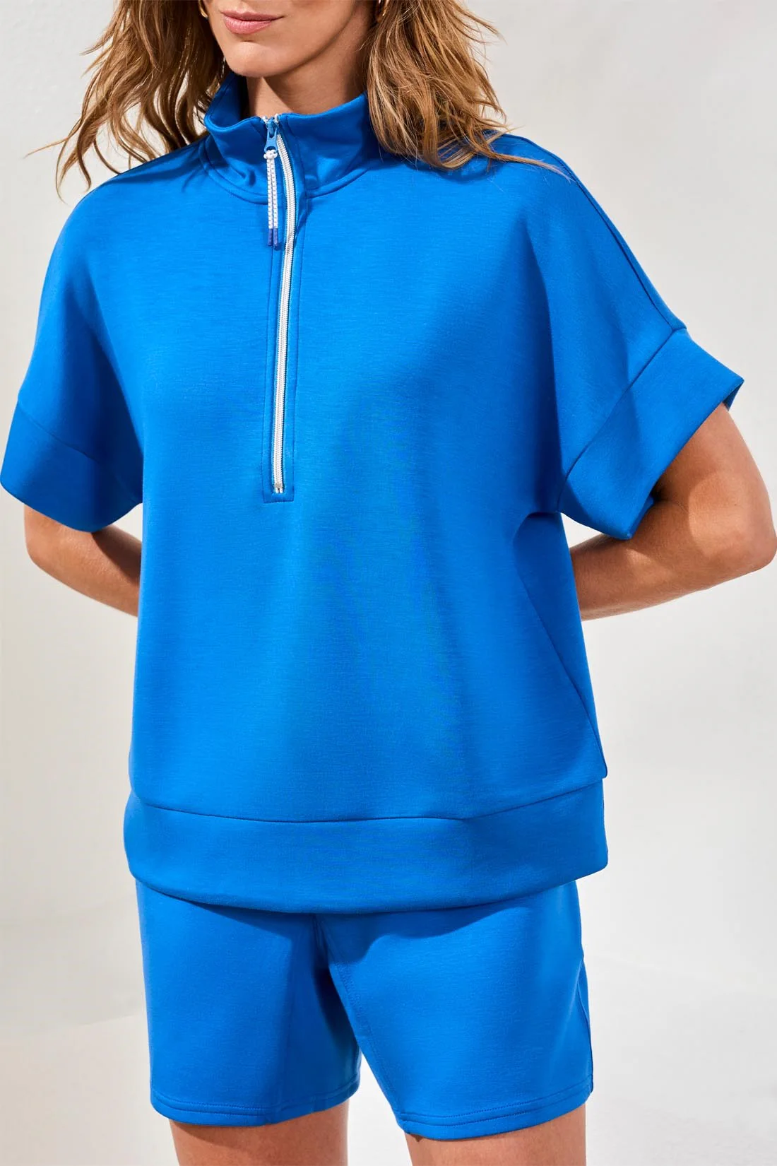 Tribal Technolux Short Sleeve 1/2 Zip - Turkish Sea