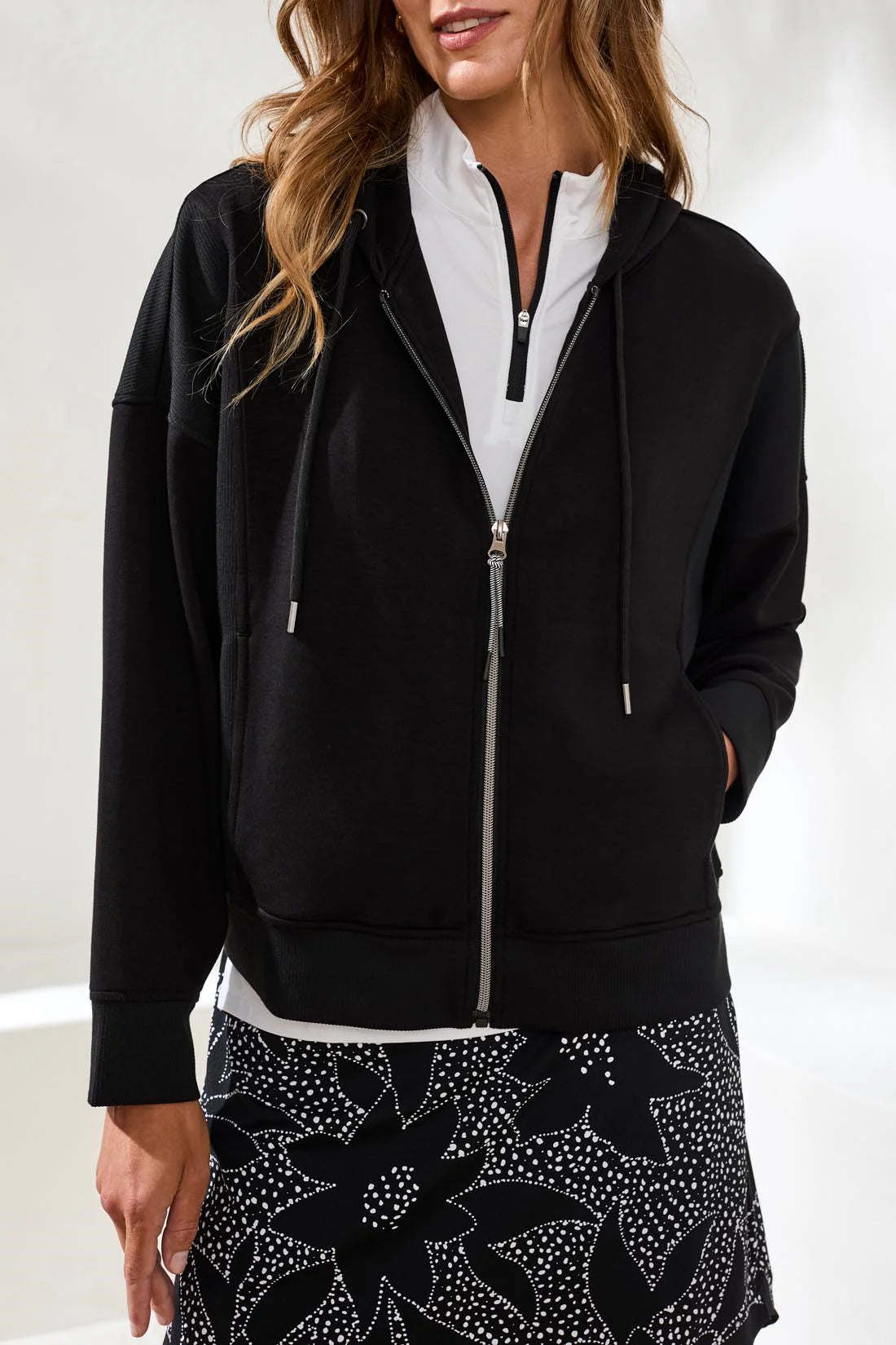 Tribal Technolux Zip Hoodie - Black