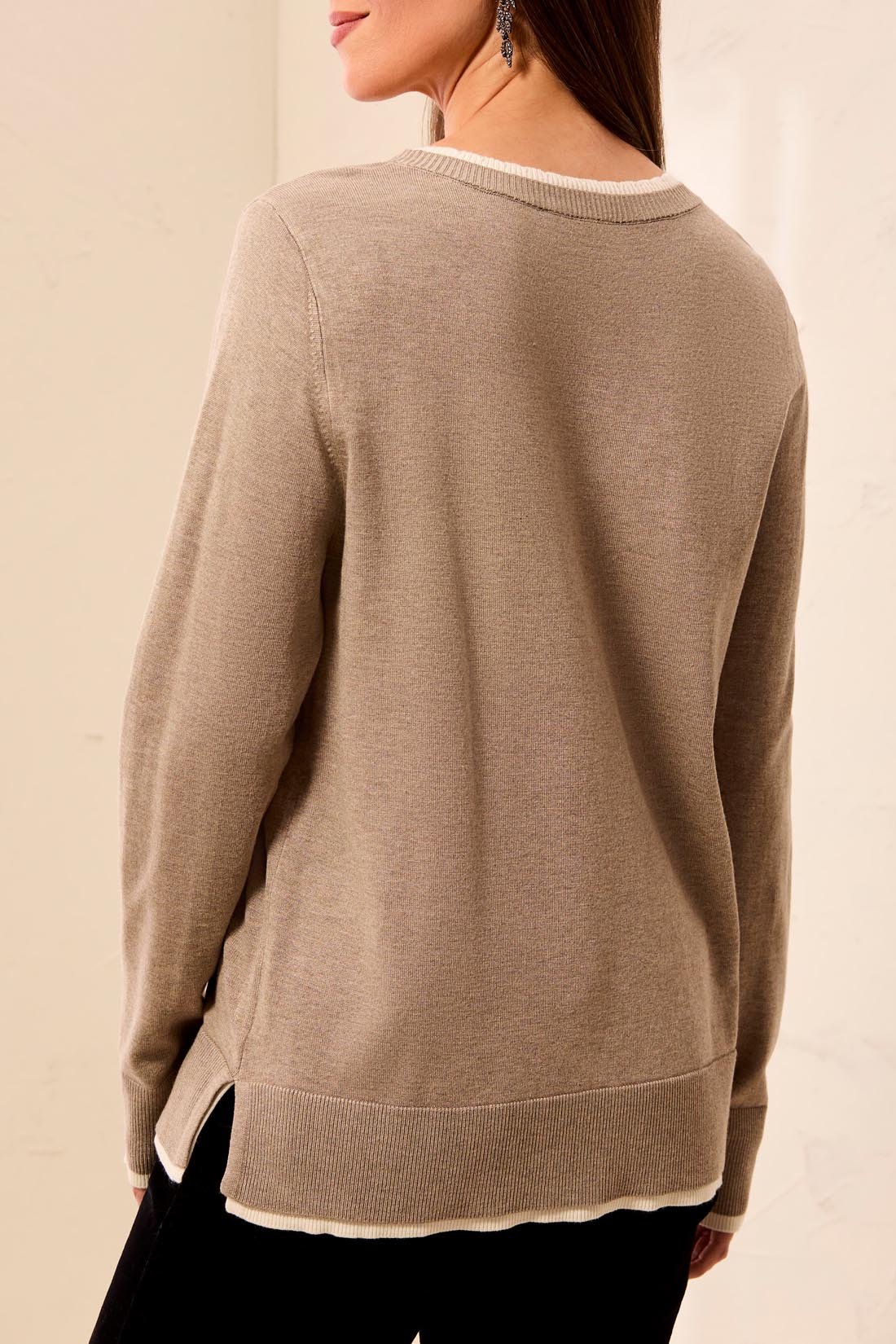 Tribal Tess V Neck Sweater - Fossil