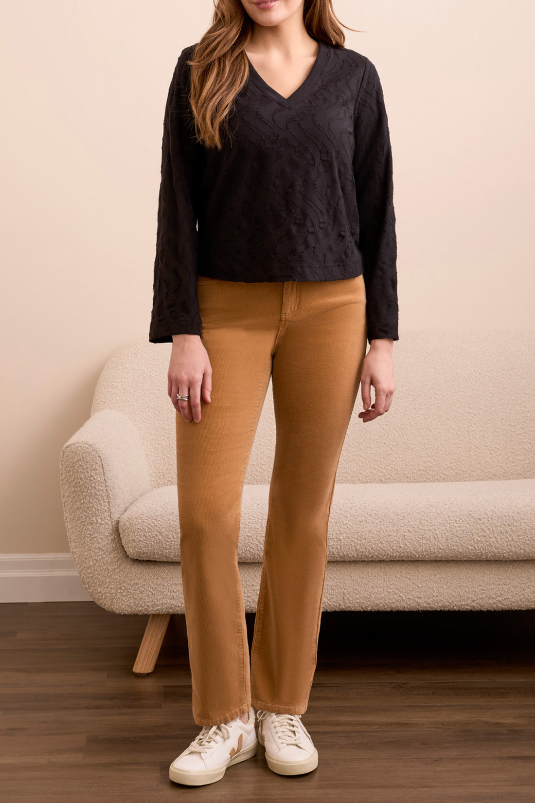 Tribal Tessa V-Neck - Black