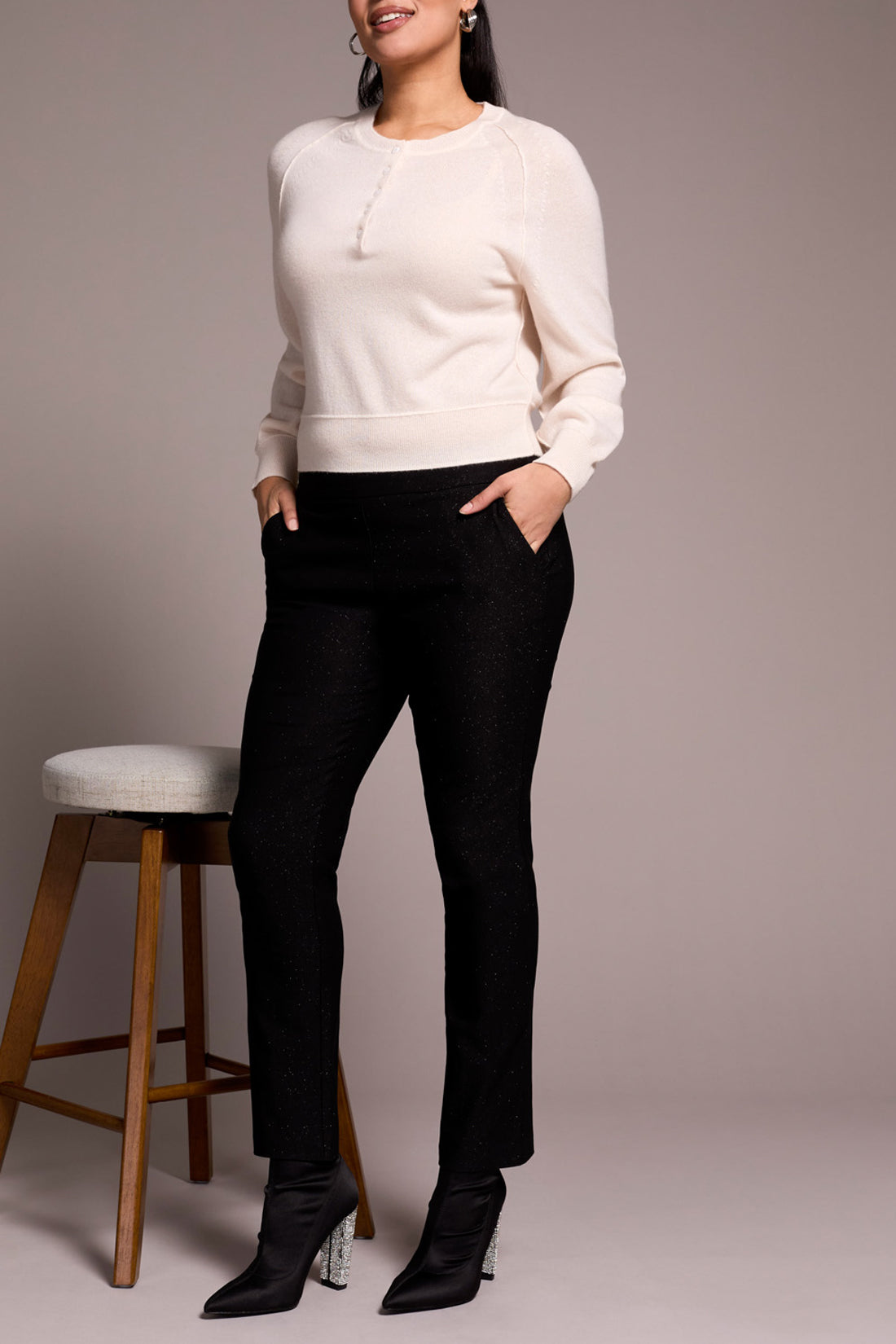 Tribal Veronica Cashmere Henley - Moonstone