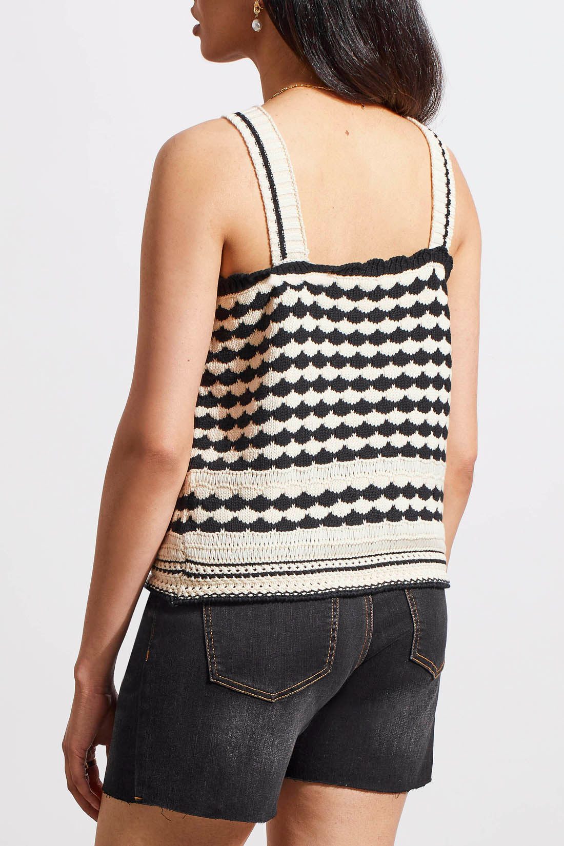 Tribal Wide Strap Sweater Cami - Ecru Clothing - Tops - Shirts - Sleeveless Knits by Tribal | Grace the Boutique