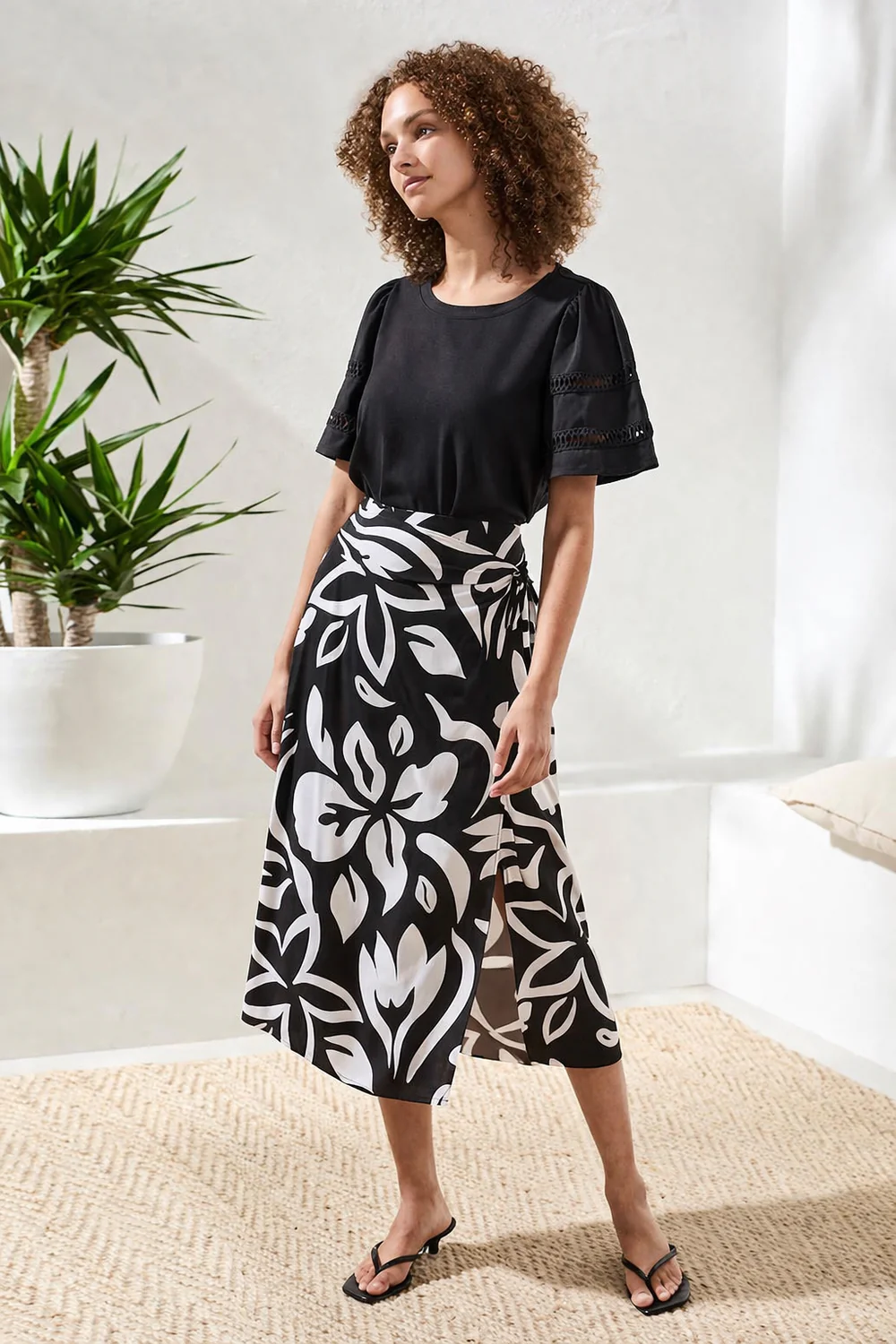 Tribal Wrap Skirt - Black