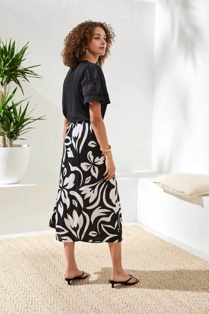 Tribal Wrap Skirt - Black