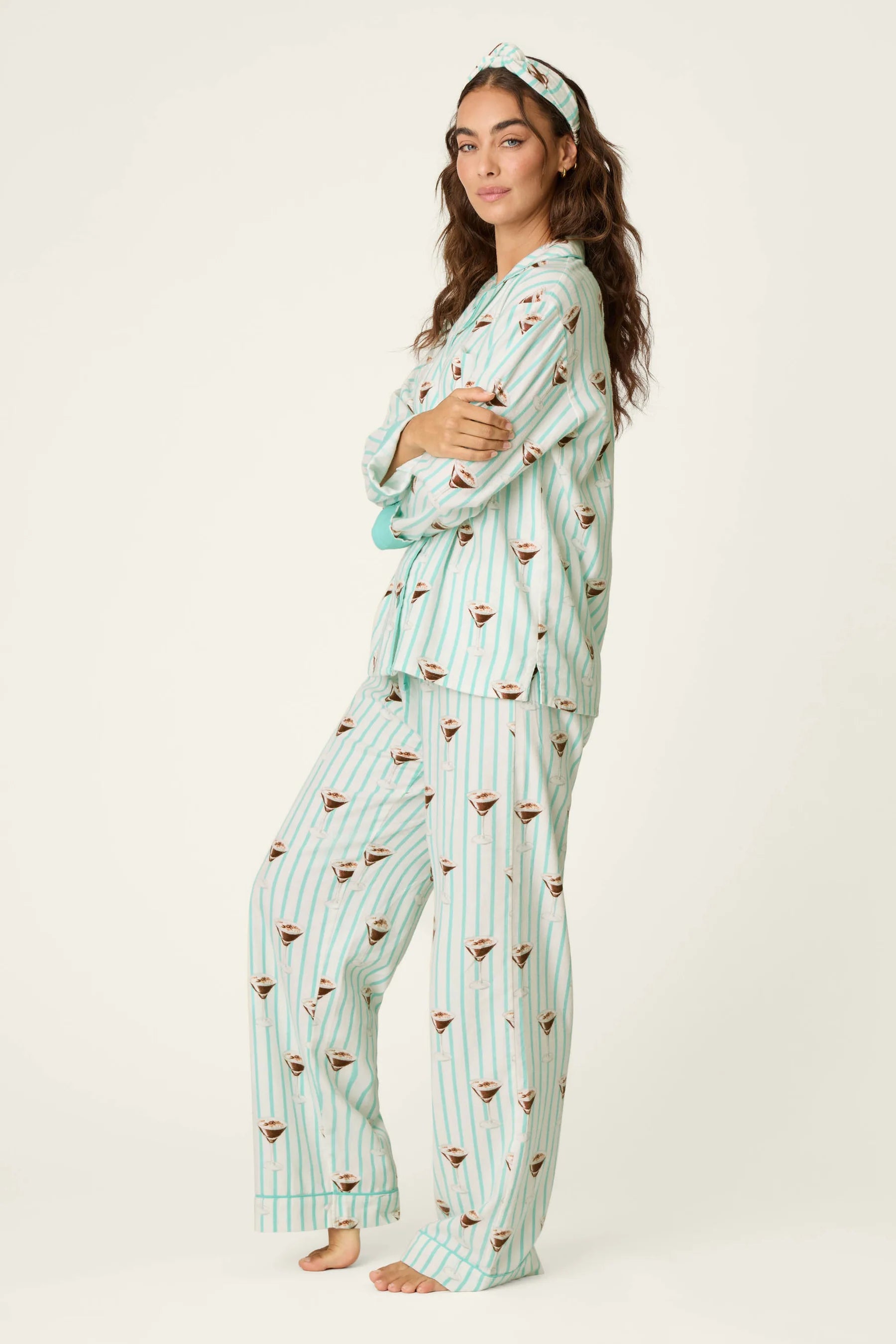 PJ Salvage Flannel PJ Set - Tipsy Time