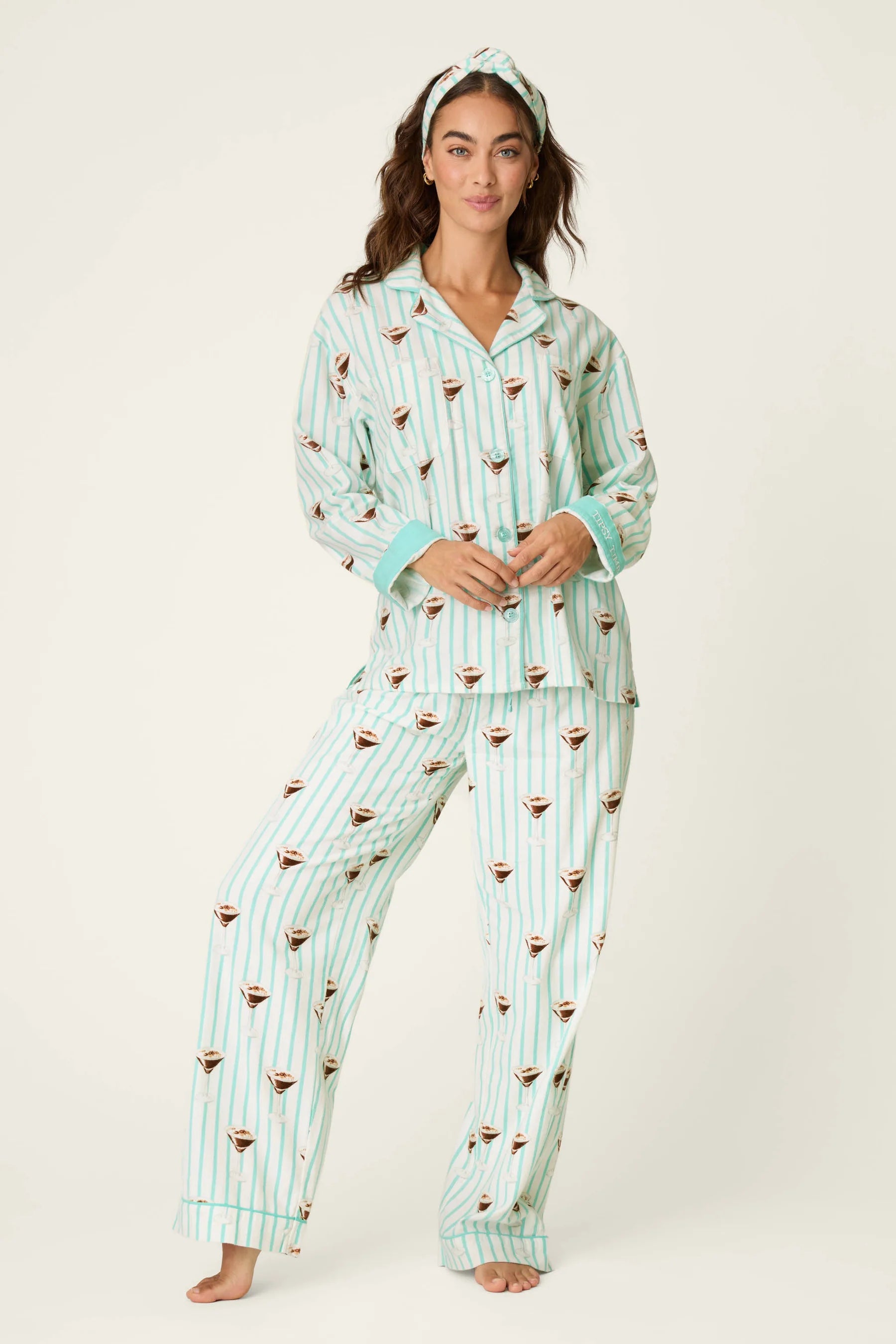 PJ Salvage Flannel PJ Set - Tipsy Time