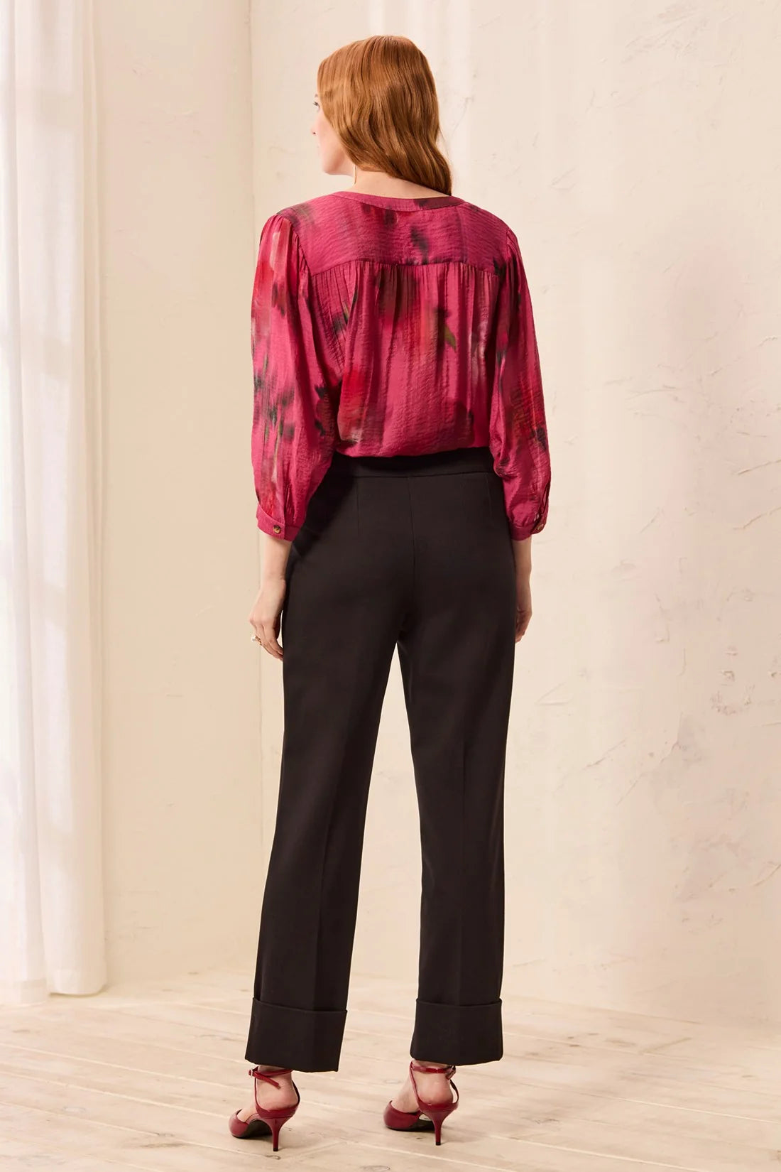 Tribal Pull On Cuffed Pant - Black