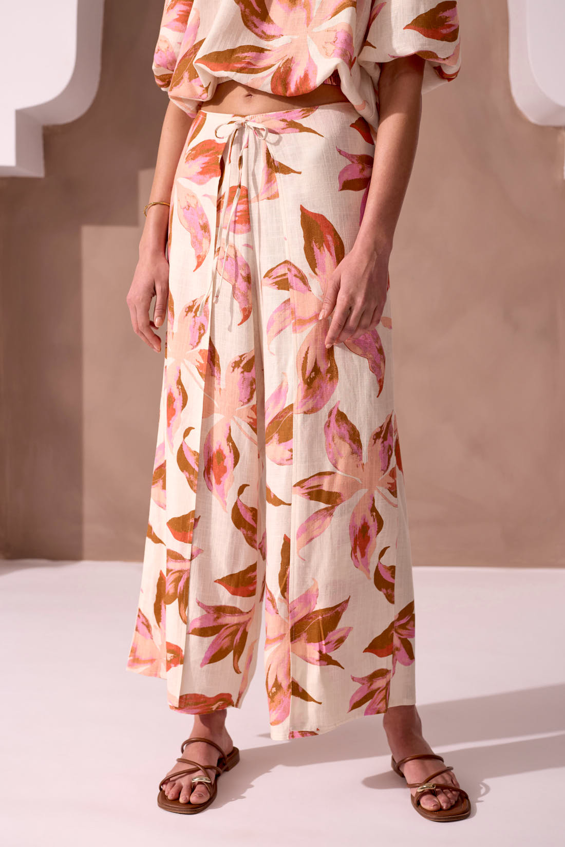 Tribal XIX Palms Wrap Pant - Savannah