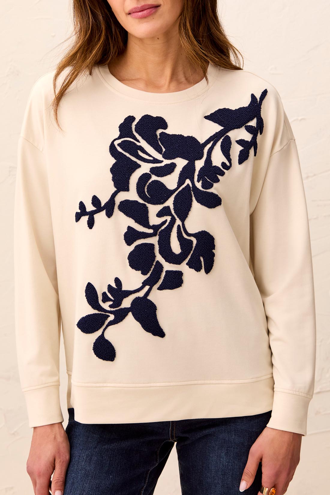 Tribal Applique Sweater - Birch
