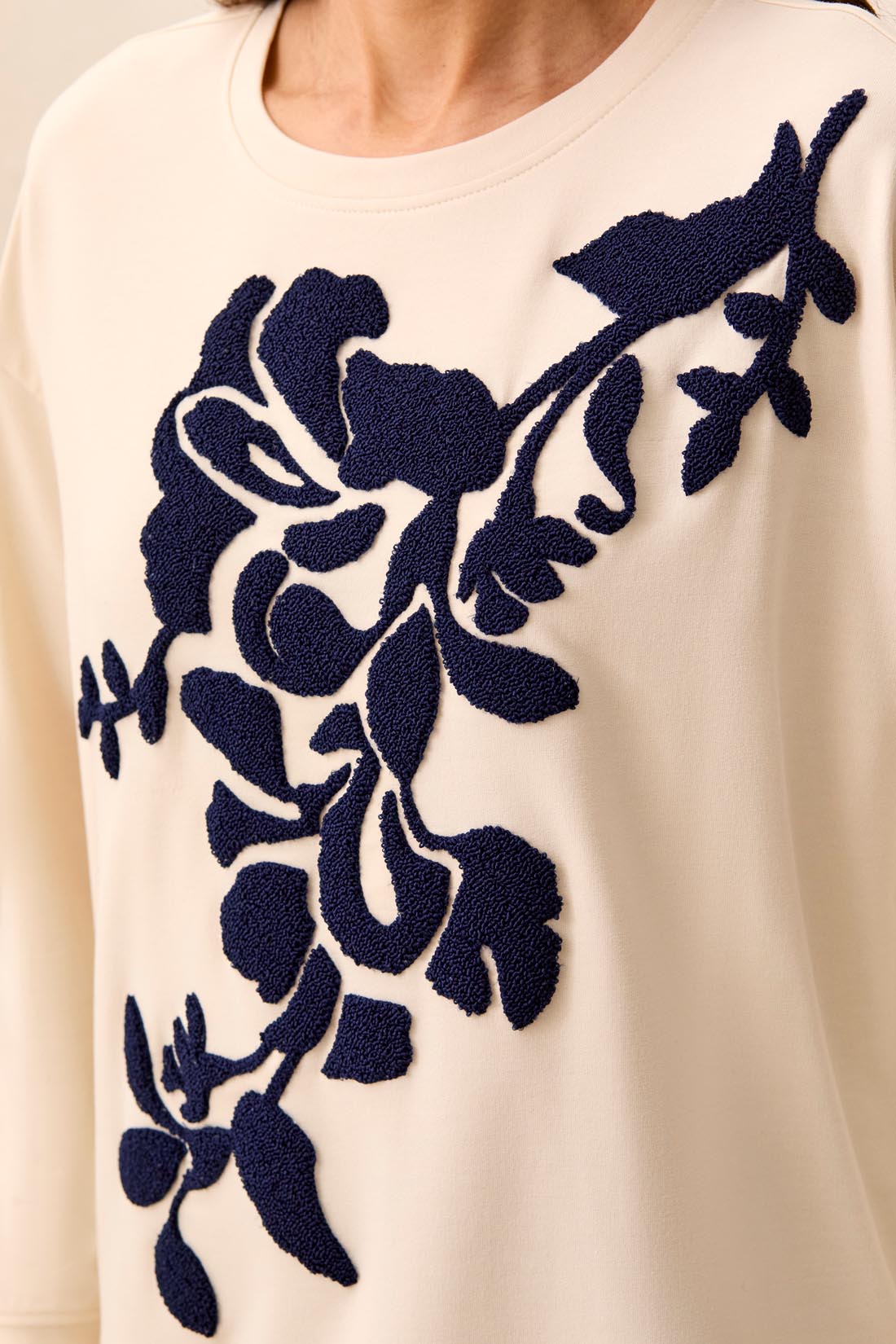Tribal Applique Sweater - Birch