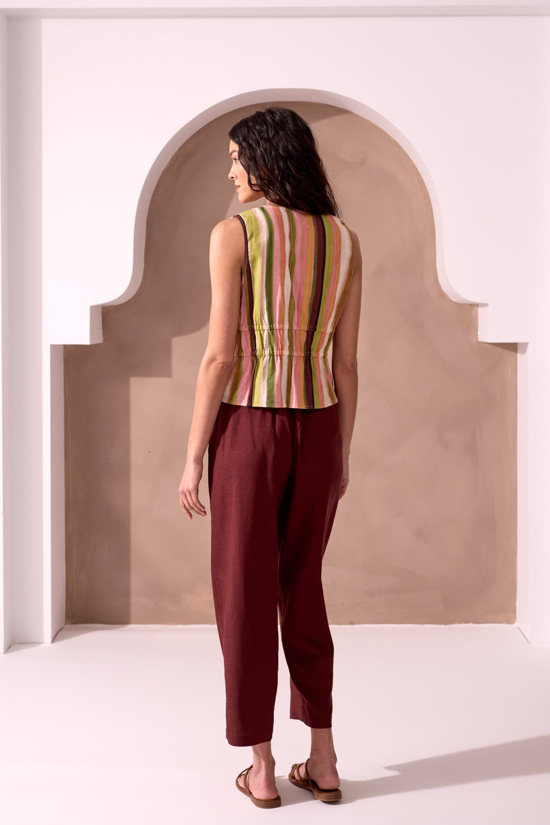 Tribal XIX Palms Sleeveless Blouse - Cabana