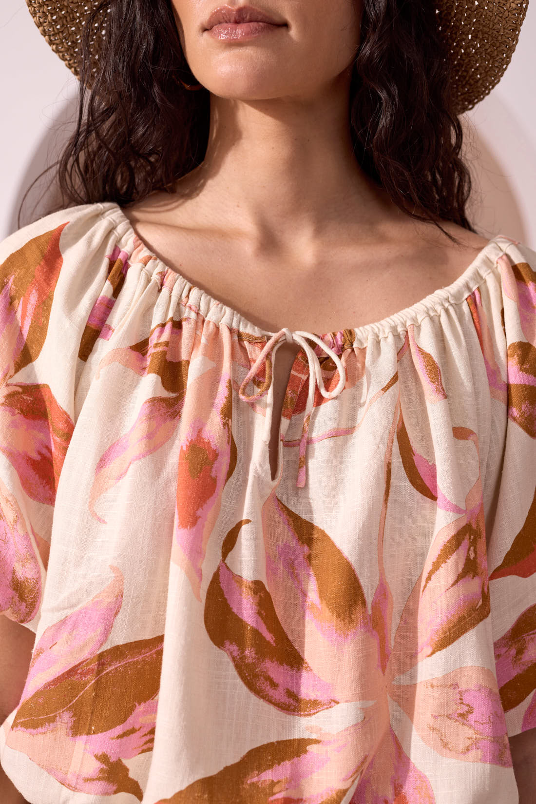 Tribal XIX Palms Blouse - Savannah
