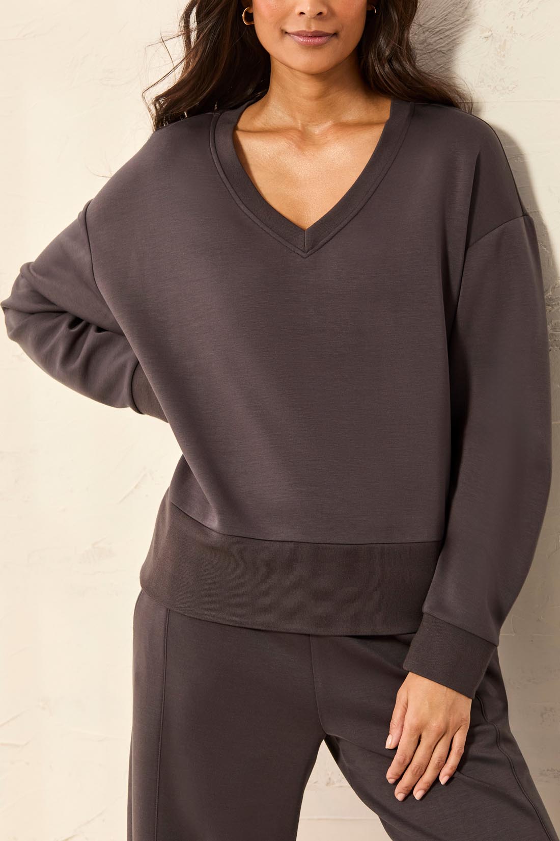 Tribal Techno Lux V Neck Top - Tornado