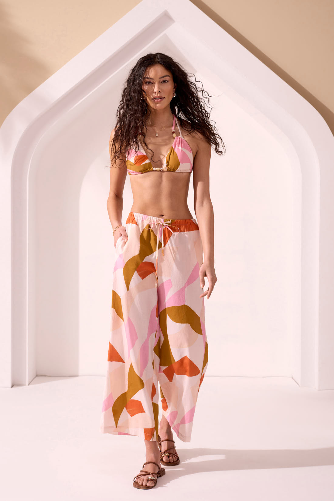 Tribal XIX Palms Wide Leg Pant - Boca Chica