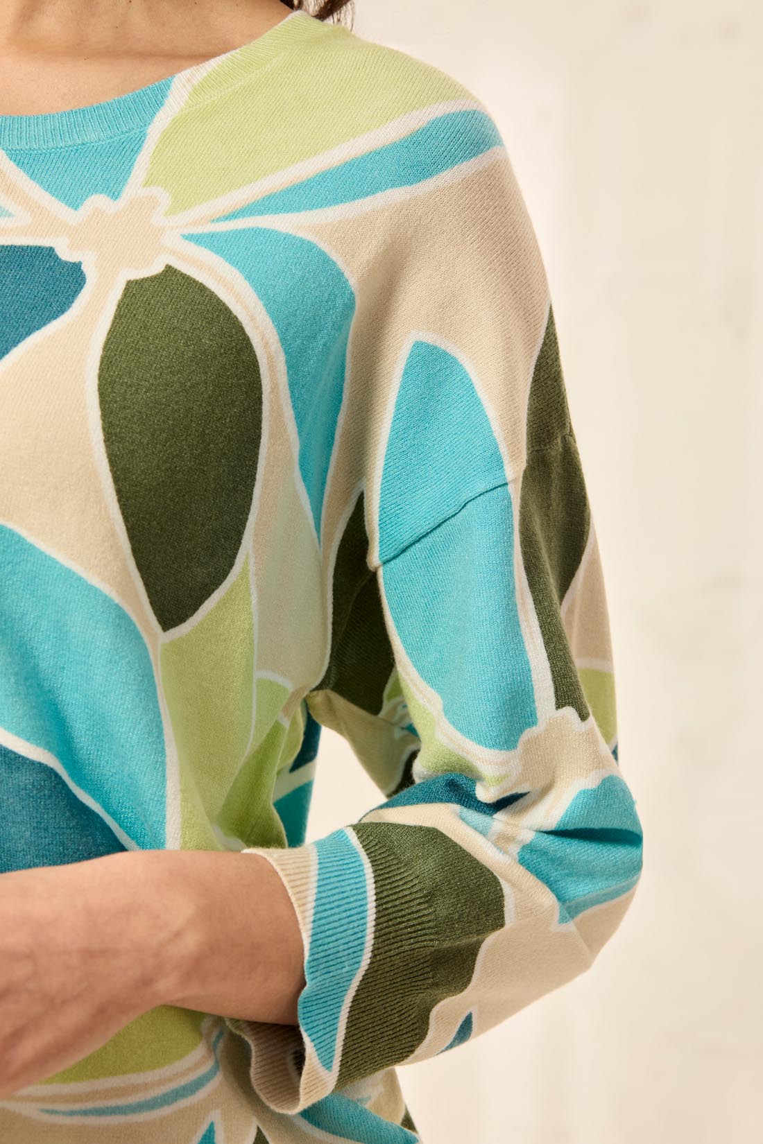 Tribal Everleigh Printed Sweater - Aqua Sky