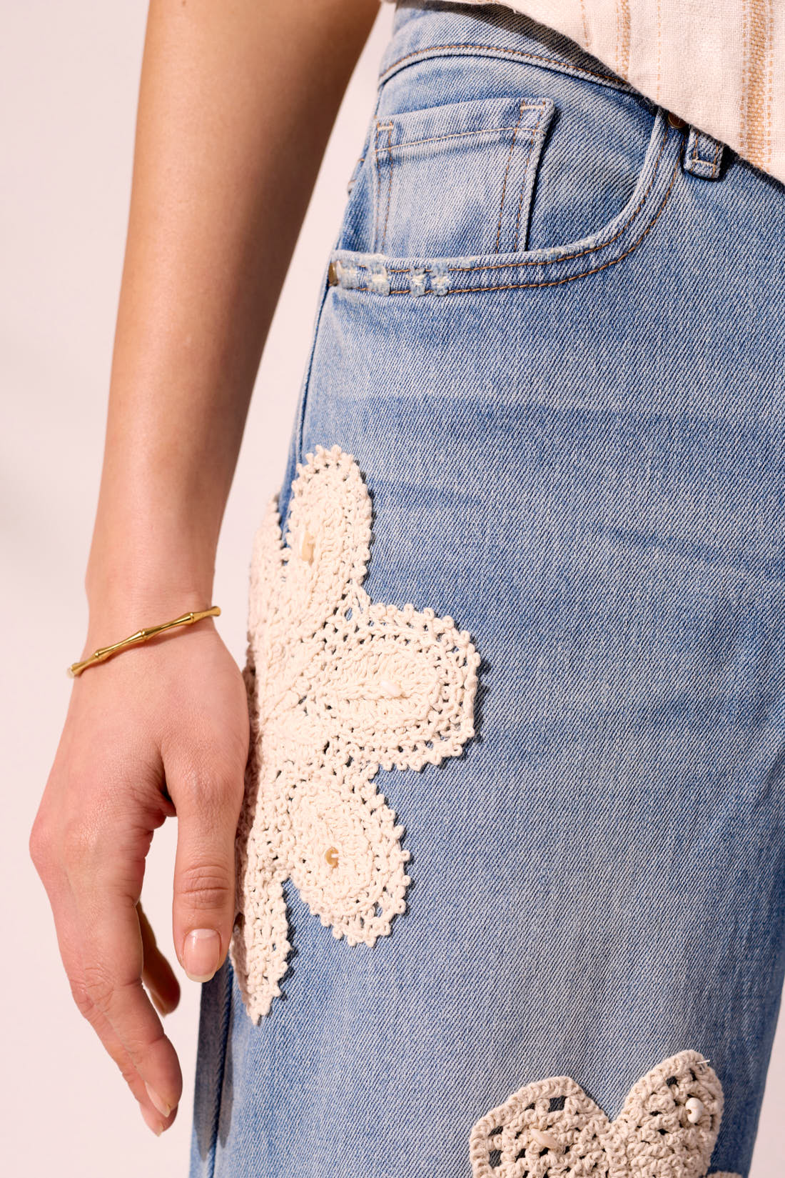 Tribal XIX Palms Audrey Wide Crop Crochet - Keyswaters