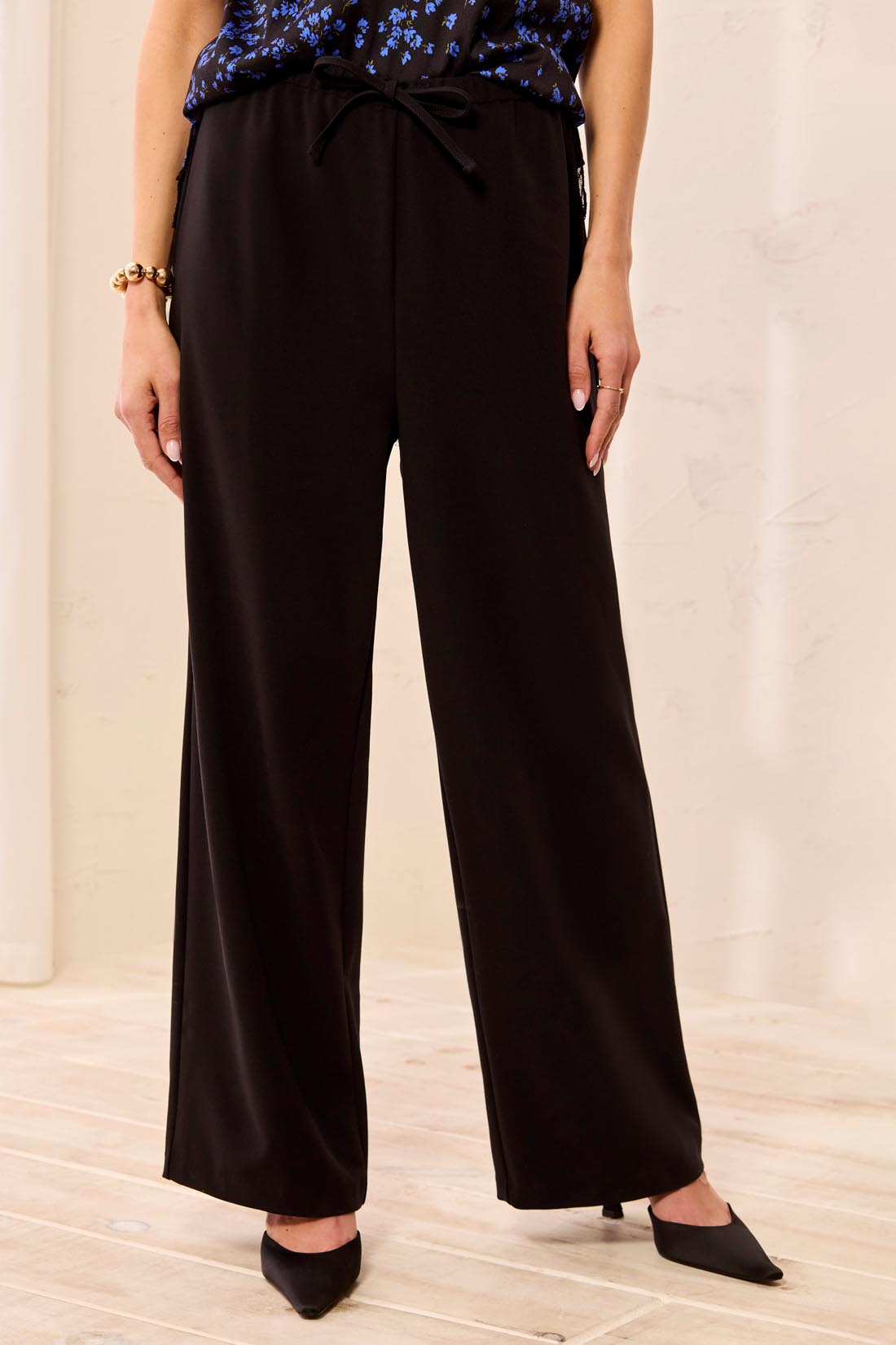 Tribal Drawstring Dress Pant - Black