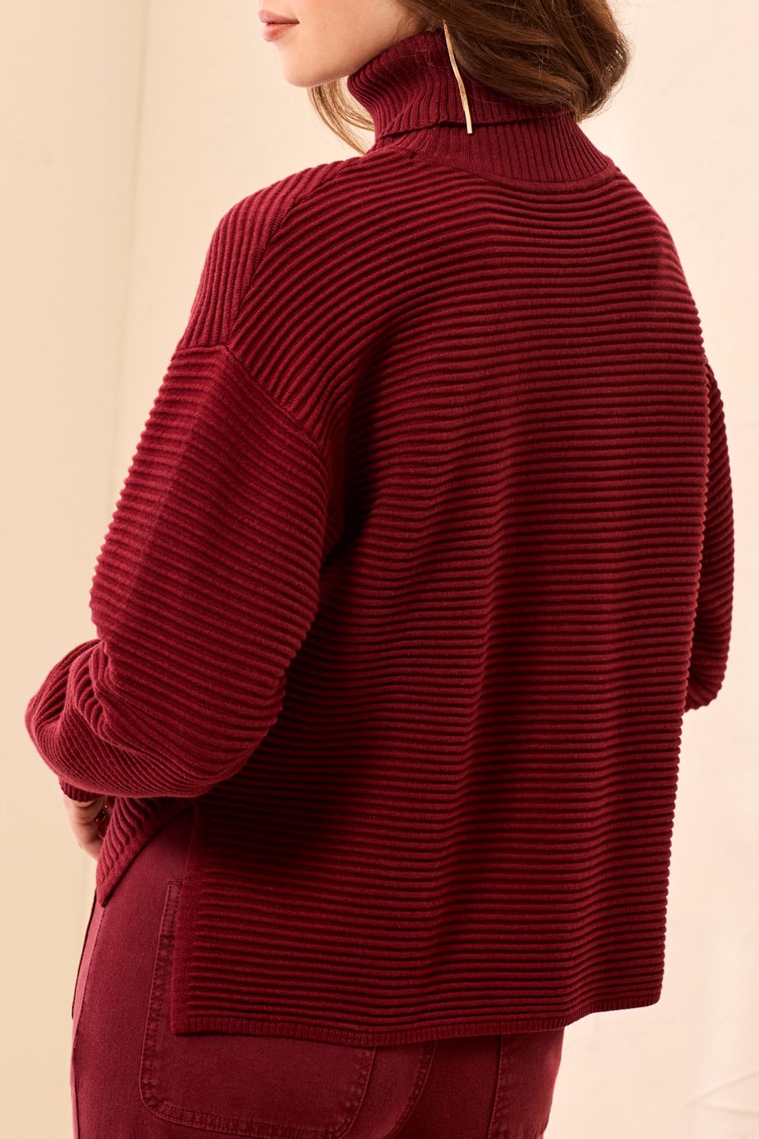 Tribal Aria Turtleneck - Cherry Lacquer