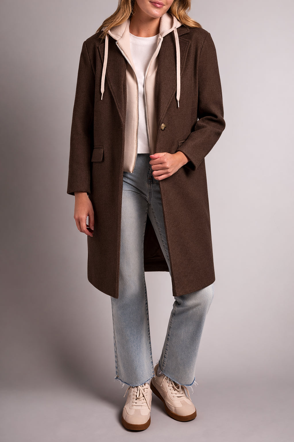 Tribal Fooler Trench Coat - Chocolate