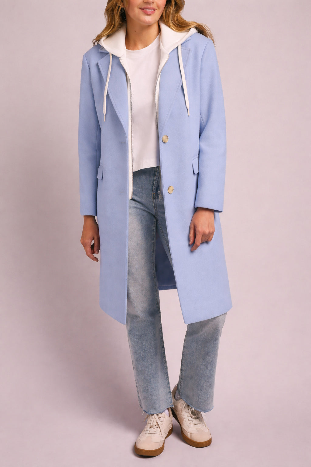 Tribal Fooler Trench Coat - Glazier Blue