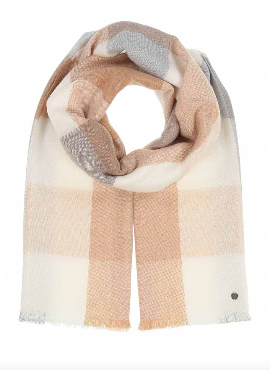 V. Fraas Modern Colourblock Oversized Scarf - 020 Off White Accessories - Other Accessories - Hats & Scarves by V. Fraas | Grace the Boutique