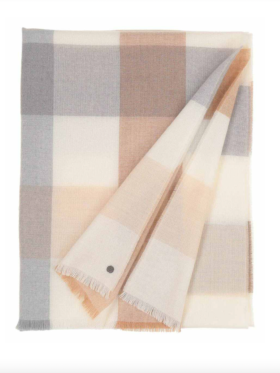 V. Fraas Modern Colourblock Oversized Scarf - 020 Off White Accessories - Other Accessories - Hats & Scarves by V. Fraas | Grace the Boutique