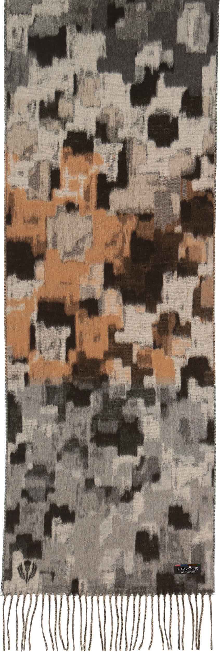 V. Fraas Modern Houndstooth Scarf - Grey