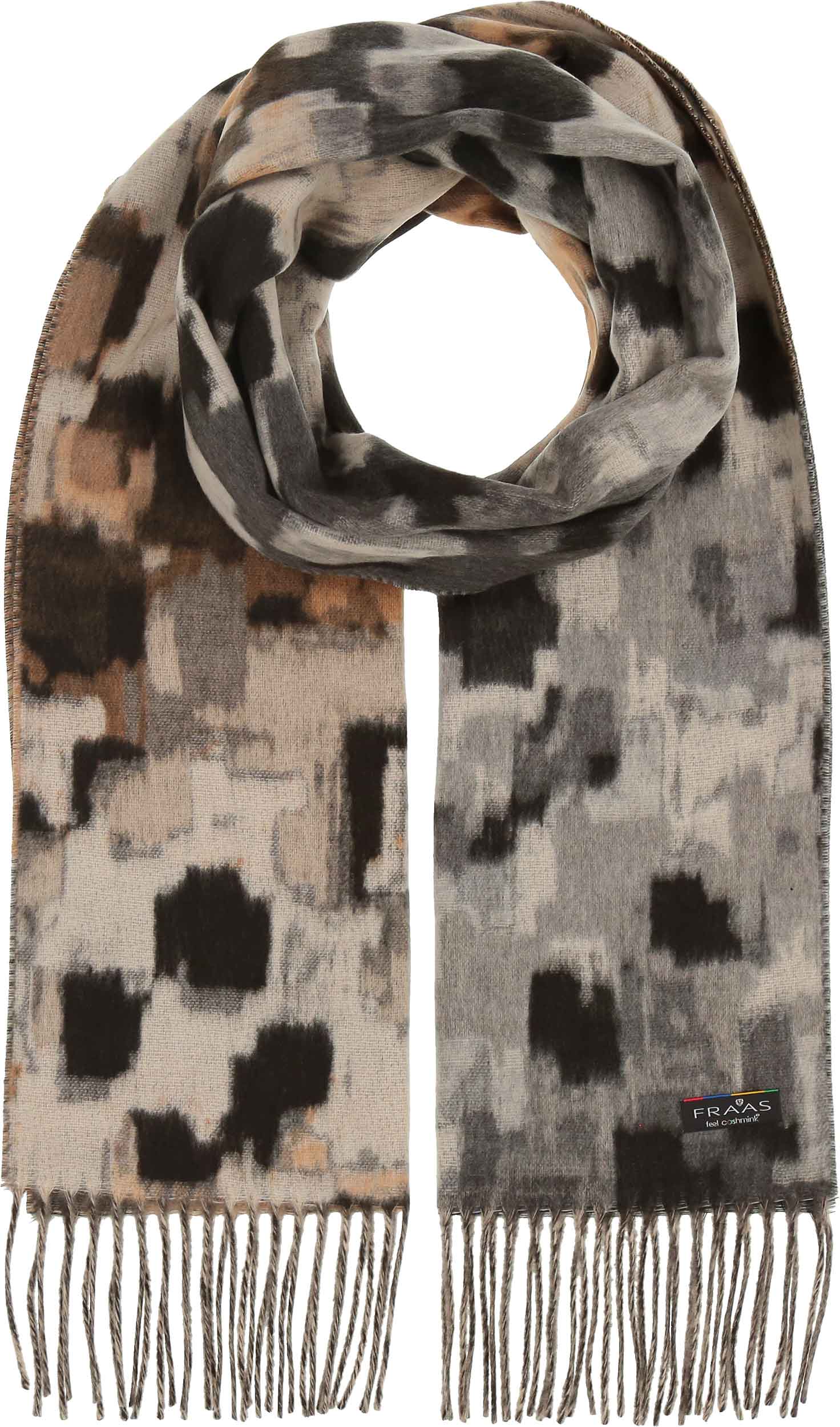 V. Fraas Modern Houndstooth Scarf - Grey