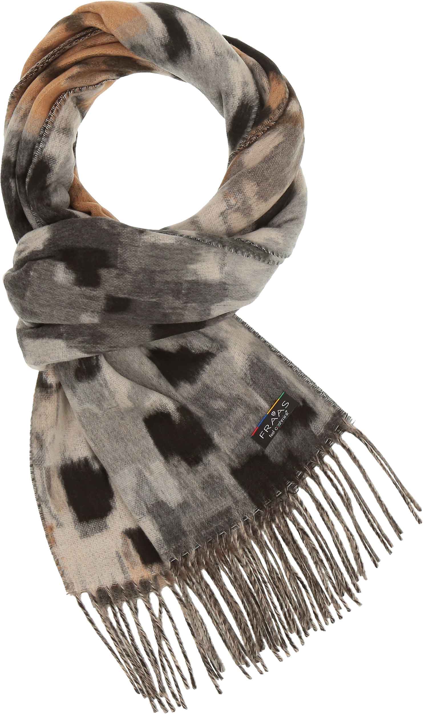 V. Fraas Modern Houndstooth Scarf - Grey