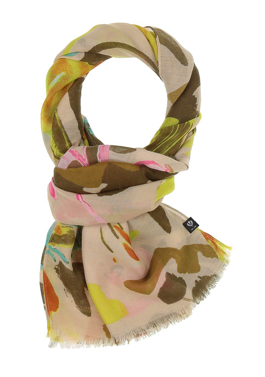 V. Fraas Wildflower Eco Scarf - 755 Dried Green Accessories - Other Accessories - Hats & Scarves by V. Fraas | Grace the Boutique