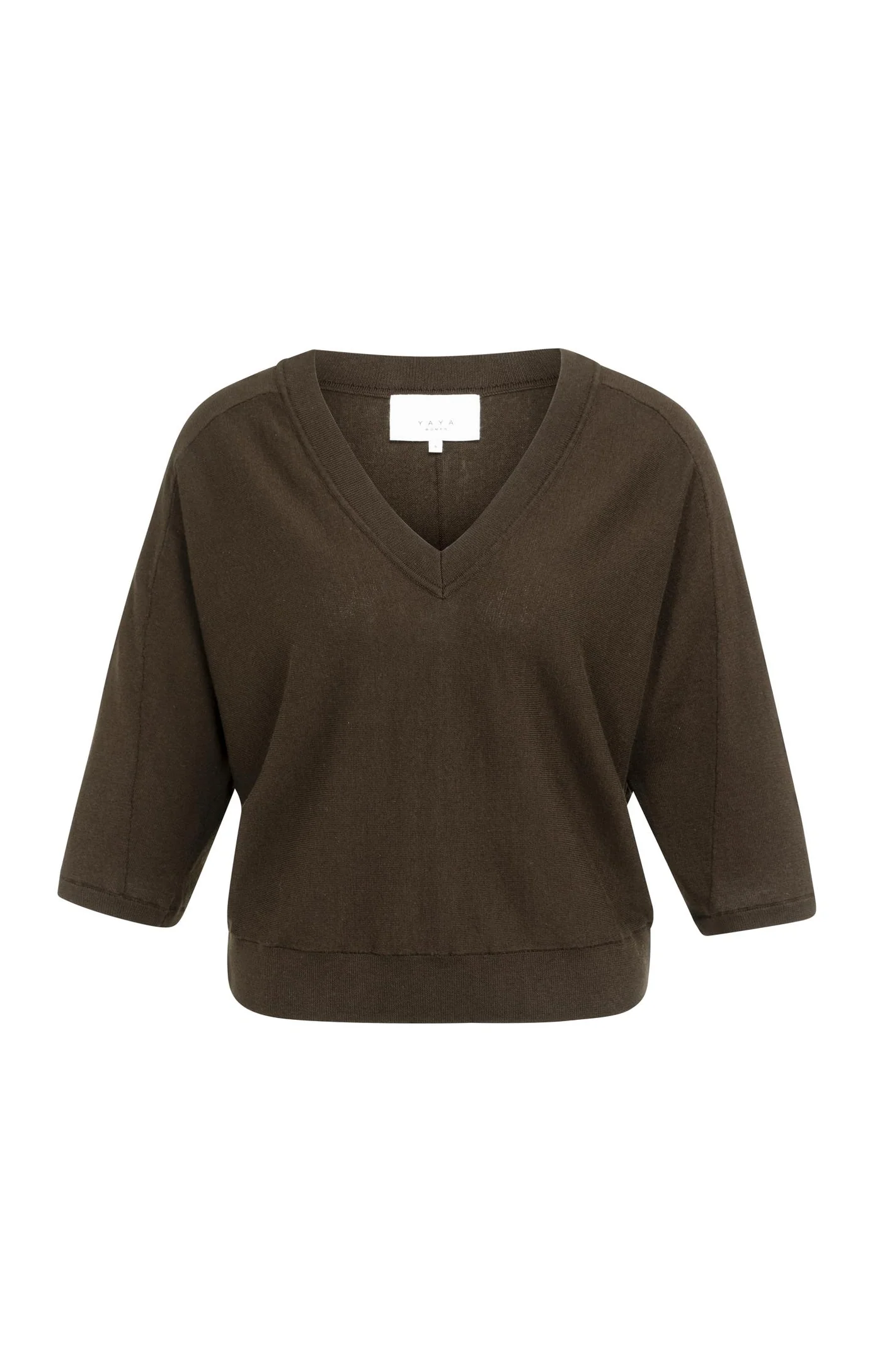 Yaya V Neck Sweater - Brown Melange