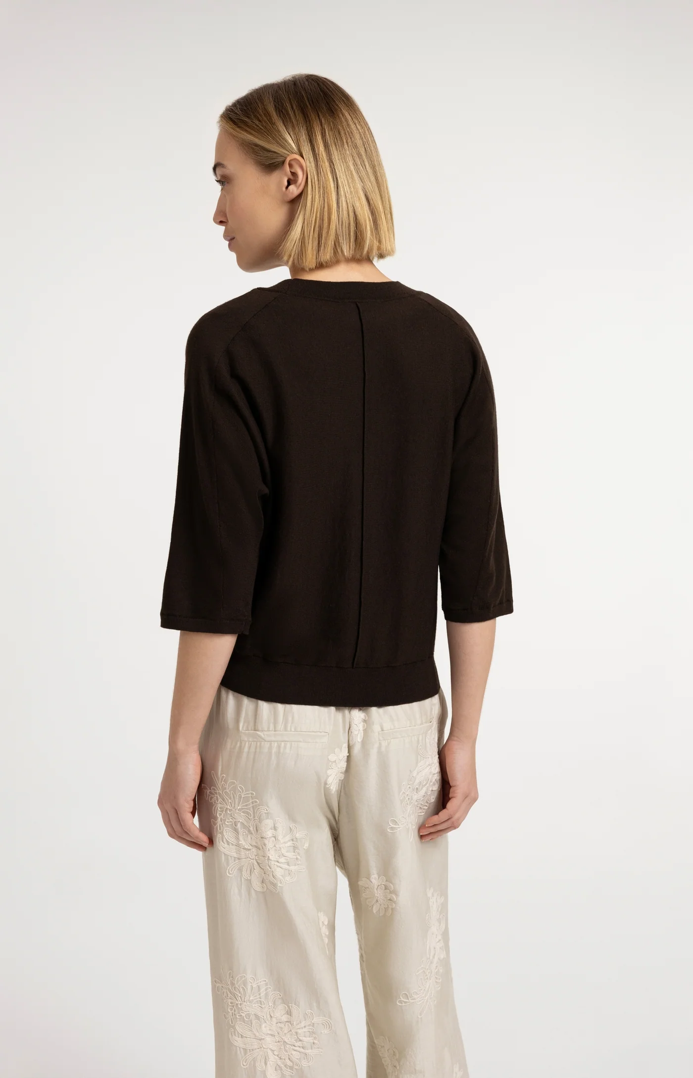 Yaya V Neck Sweater - Brown Melange