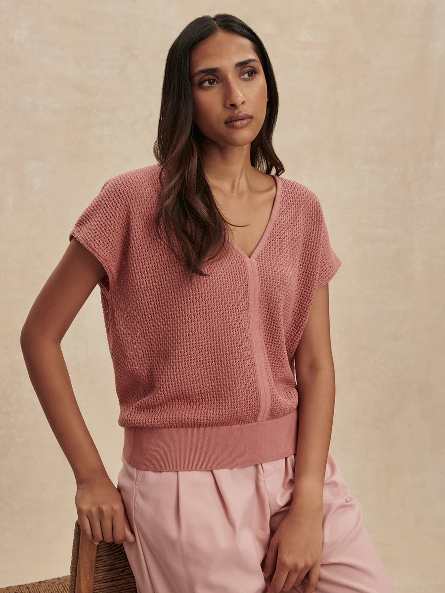 Varley Ashford Knit Top - Ash Rose