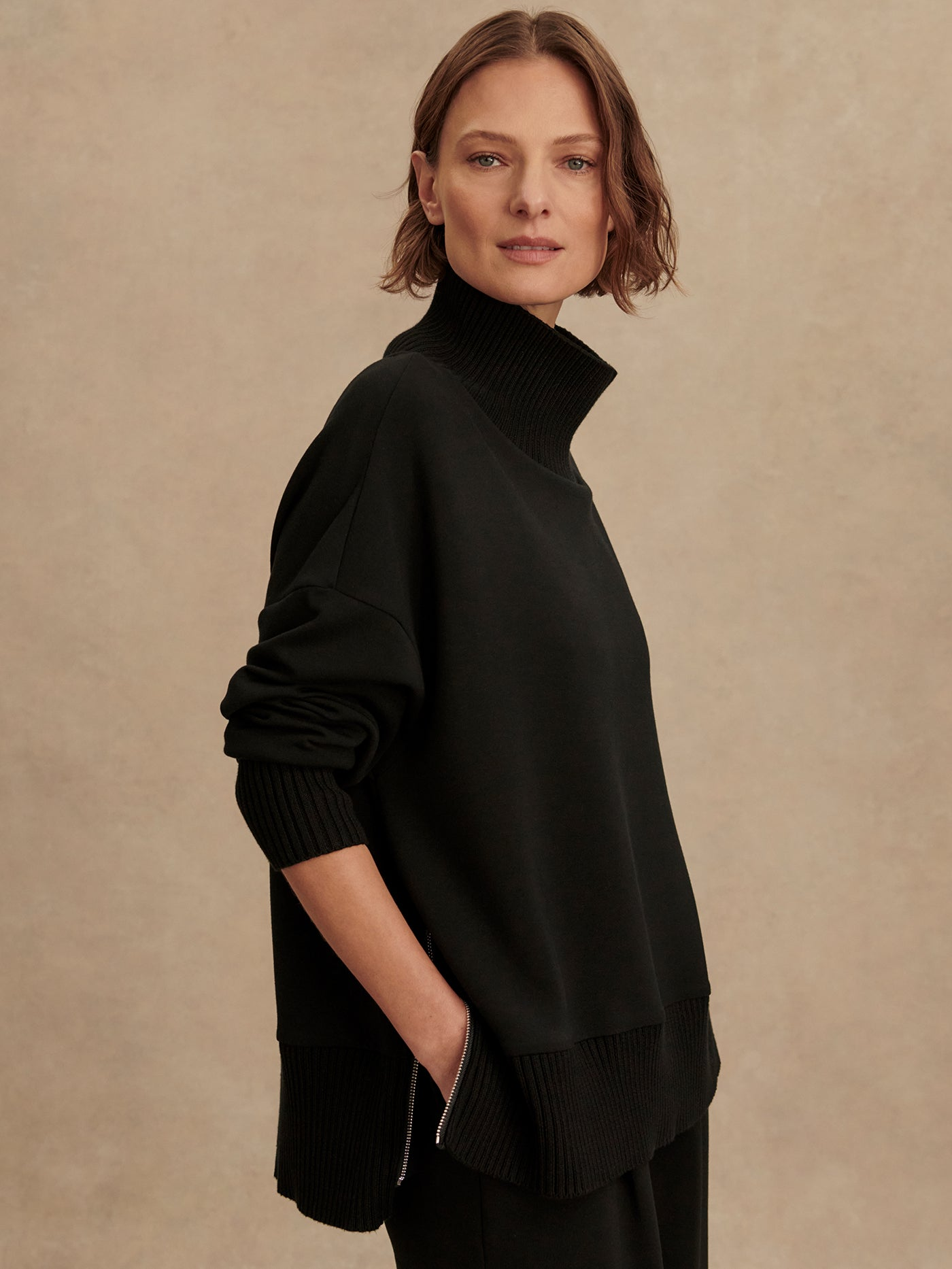 Varley Barker High Neck Sweater - Black