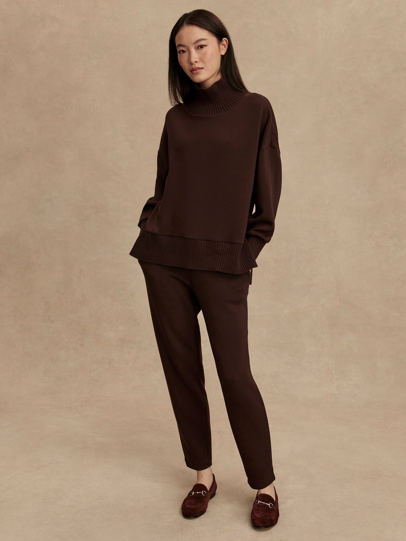 Varley Barker High Neck Sweater - Coffee Bean