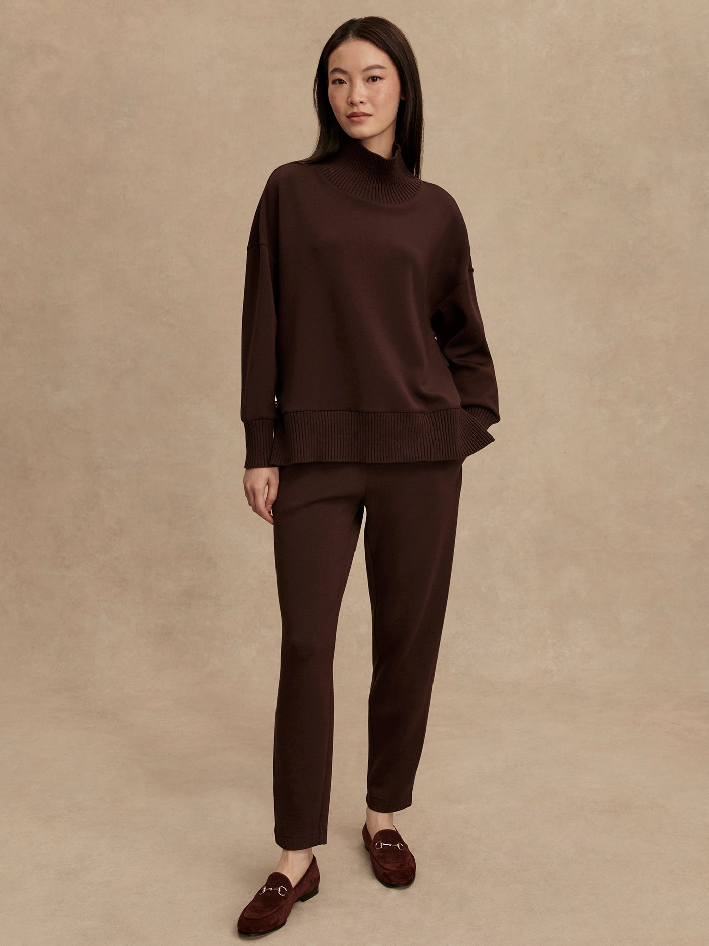 Varley Barker High Neck Sweater - Coffee Bean