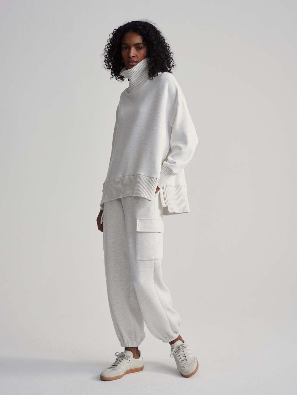 Varley Barker High Neck Sweater - Ivory Marl Sleepwear - Other Sleepwear - Loungewear by Varley | Grace the Boutique