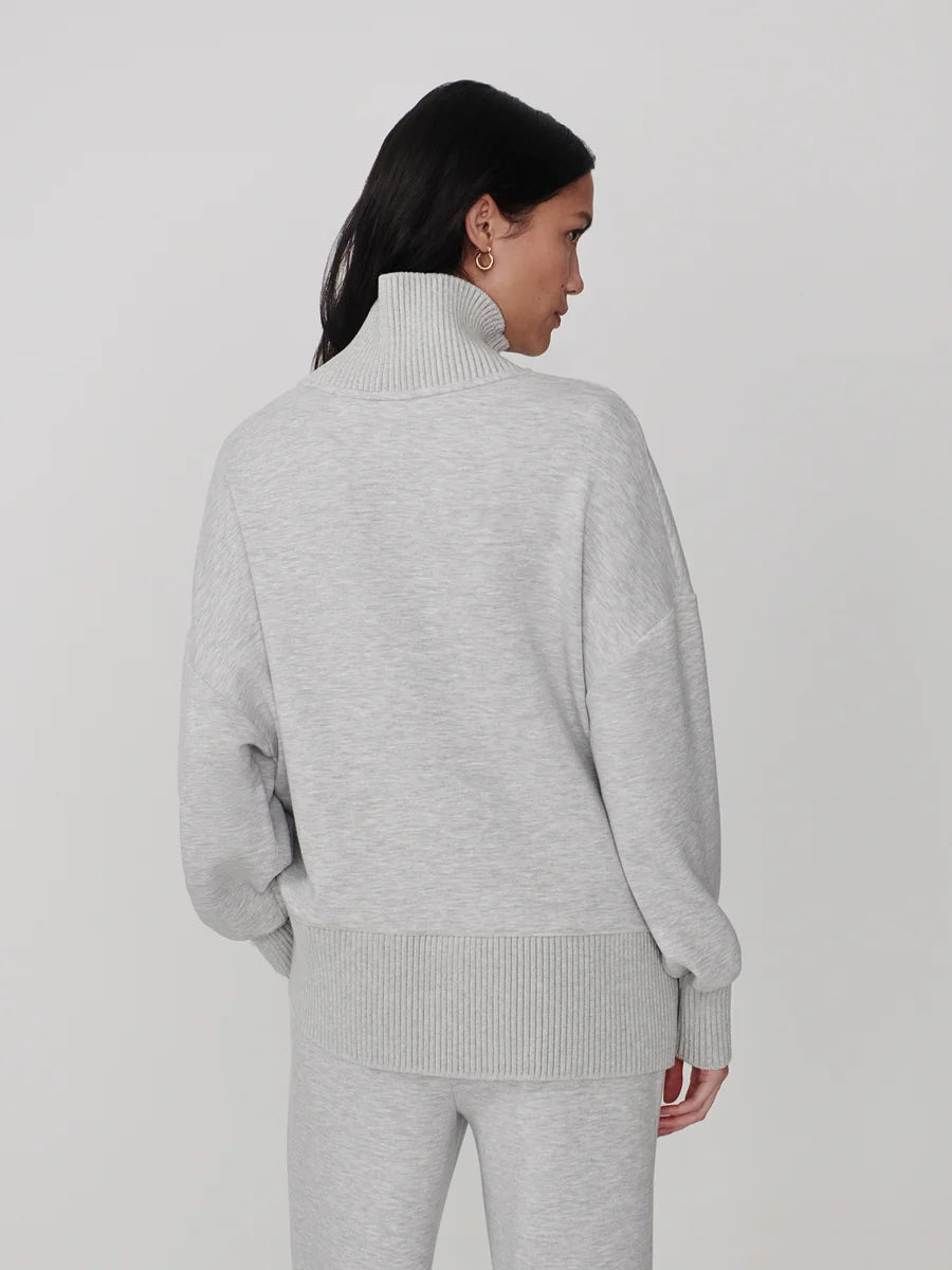 Varley Barker High Neck Sweater - Light Grey Marl