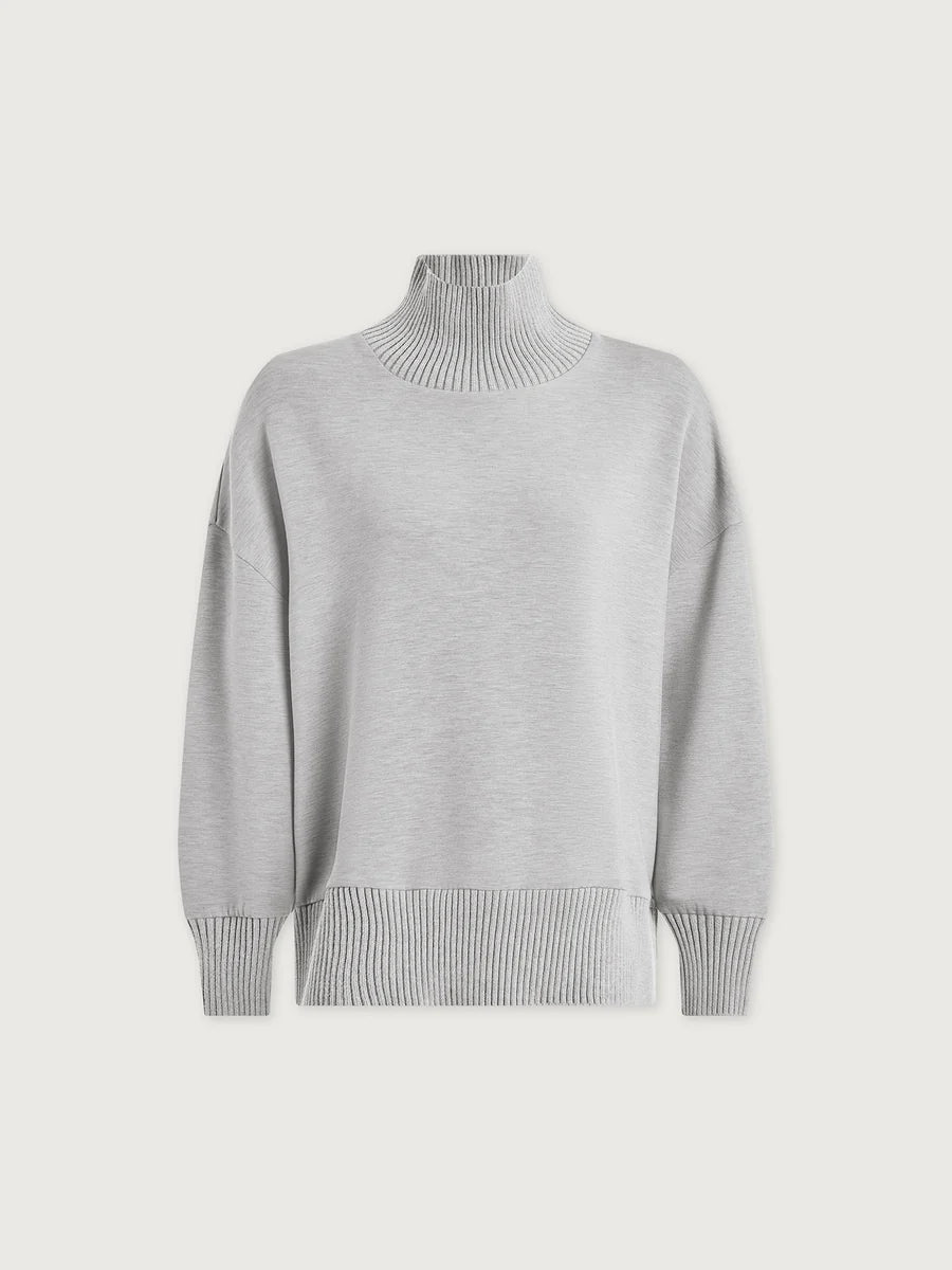 Varley Barker High Neck Sweater - Light Grey Marl