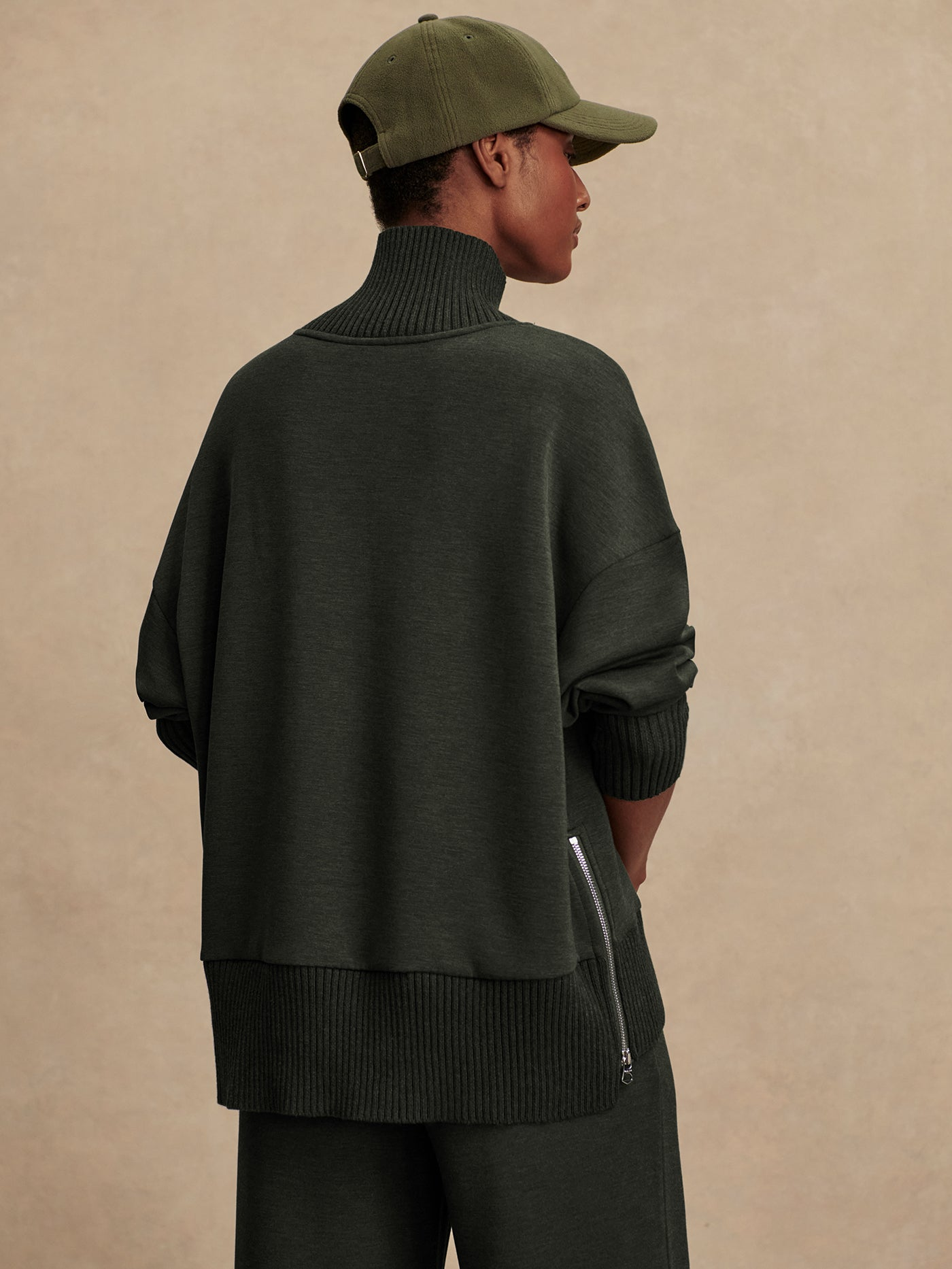 Varley Barker High Neck Sweater - Olive Marl