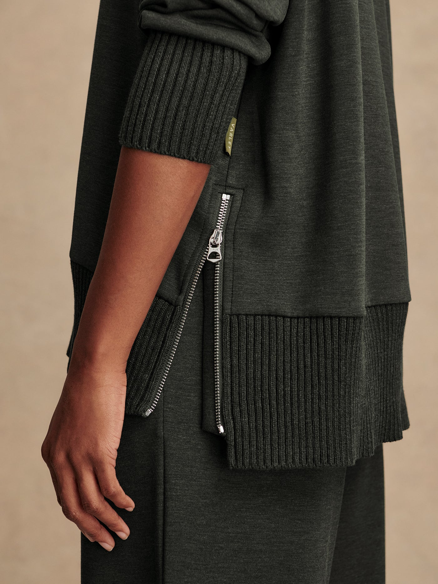 Varley Barker High Neck Sweater - Olive Marl