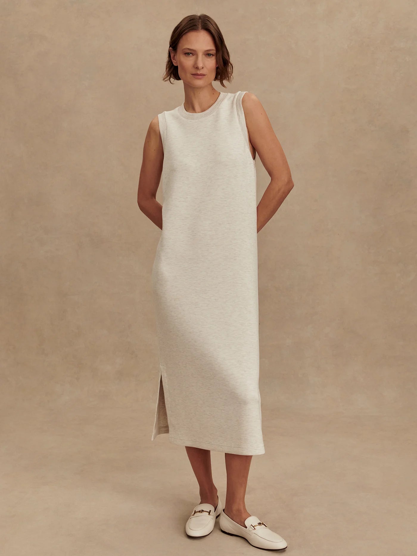 Varley Beatrice Midi Dress - Ivory Marl