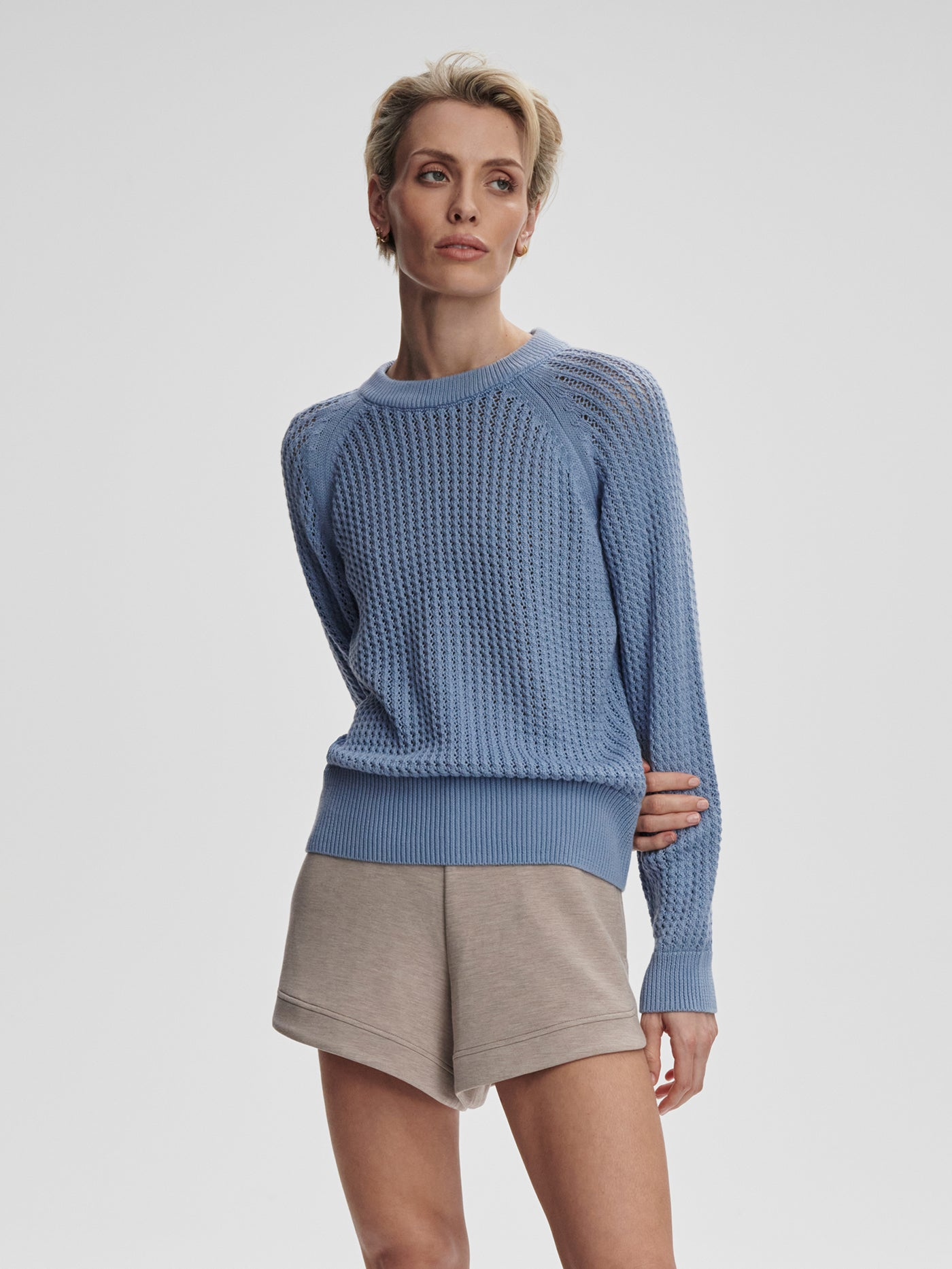 Varley Clay Knit Sweater - Rain Blue