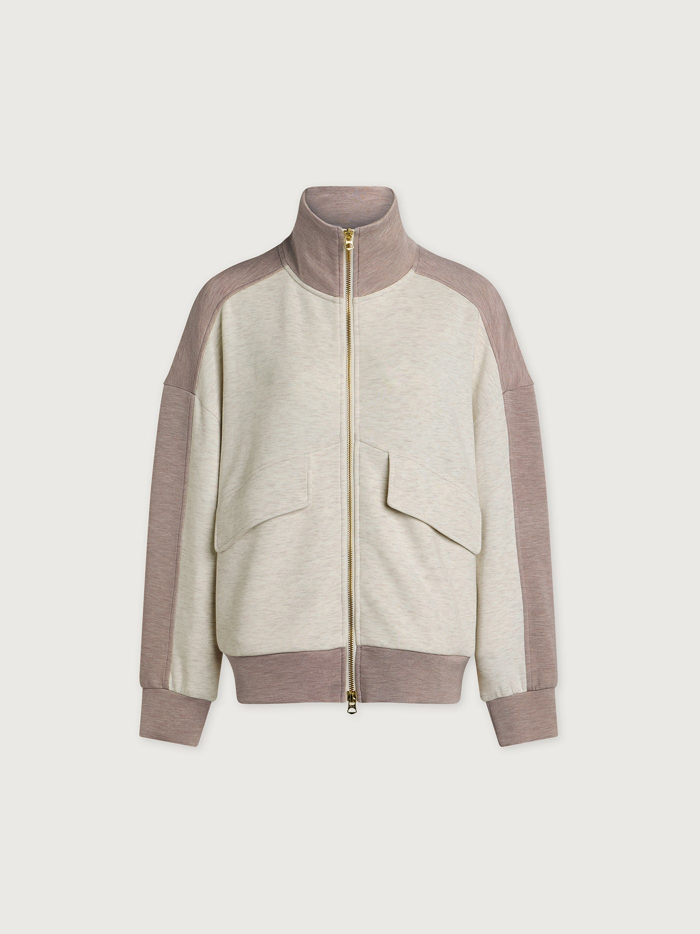 Varley Garcia 2 Tone Sweater - Ivory/Taupe Marl