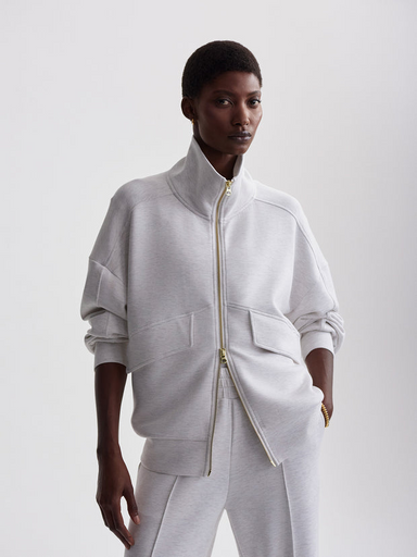 Varley Garcia Zip Sweater - Ivory Marl Clothing - Outerwear - Jackets by Varley | Grace the Boutique