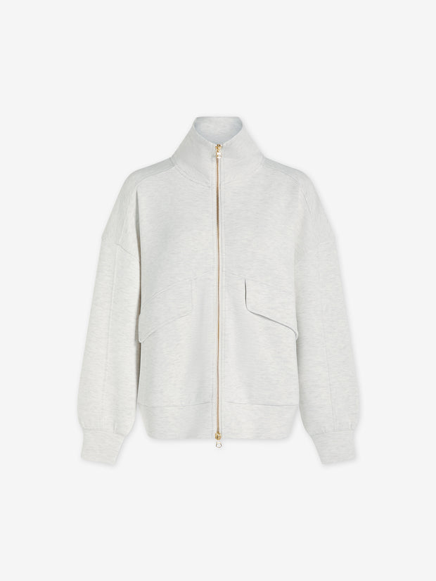 Varley Garcia Zip Sweater - Ivory Marl Clothing - Outerwear - Jackets by Varley | Grace the Boutique